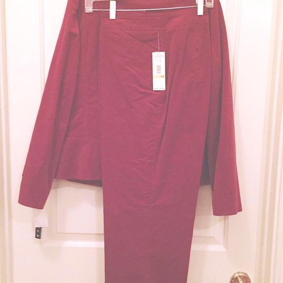 Cotton Corduroy Slacks Pants Mix & Match Weekend Separates Brick Red Sz 14 NWT - Picture 4 of 8